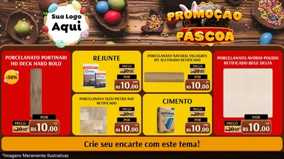 Modelo de TV para TV Horizontal com o tema Promoção Páscoa para Pisos e revestimentos