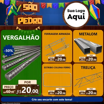 Modelo de Rede Social para Feed Facebook com o tema São Pedro para Ferragens