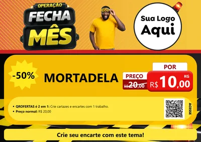Modelo de Cartaz para Cartaz A4 Horizontal com o tema Operação Fecha Mês para Frios e Laticínios