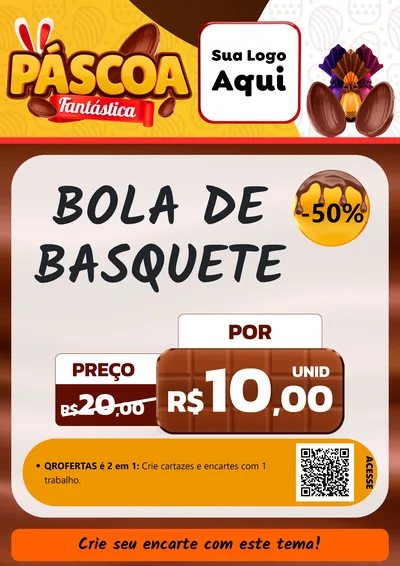 Modelo de Cartaz para Cartaz A4 Vertical com o tema Páscoa Fantástica para Artigos Esportivos