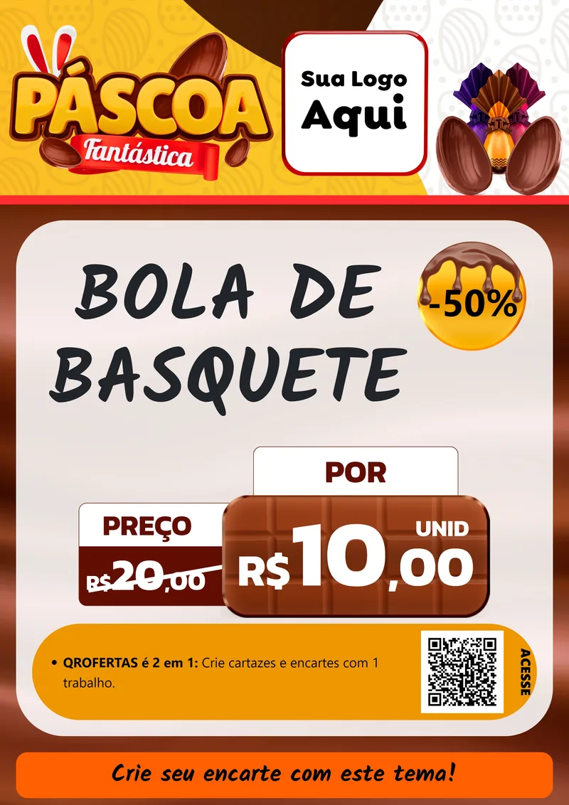 Modelo de Cartaz para Cartaz A4 Vertical com o tema Páscoa Fantástica para Artigos Esportivos