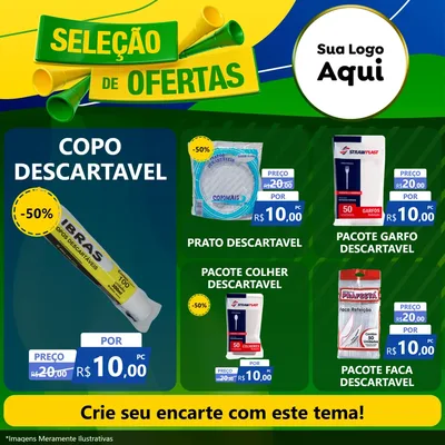 Modelo de Rede Social para Feed Facebook com o tema Seleção de Ofertas - Copa para Embalagens