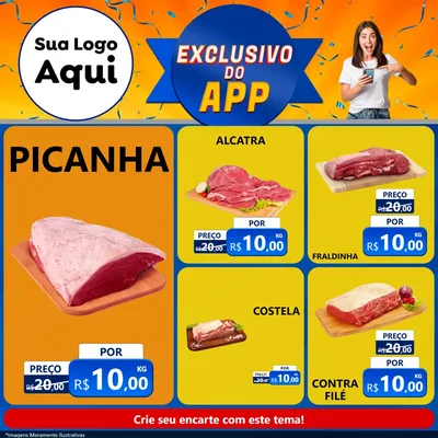 Modelo de Rede Social para Feed Facebook com o tema Exclusivo do Aplicativo para Açougue