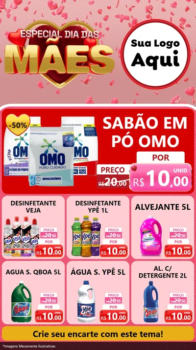 Modelo de Rede Social para Stories com o tema Especial Dia Das Mães para Produtos de Limpeza