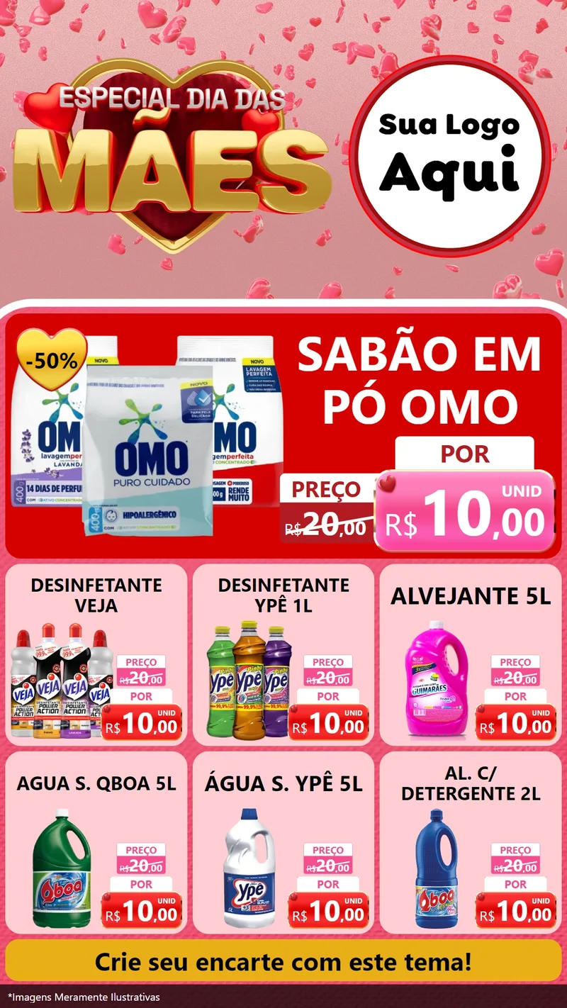 Modelo de Rede Social para Stories com o tema Especial Dia Das Mães para Produtos de Limpeza