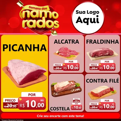 Modelo de Rede Social para Feed Facebook com o tema Semana dos namorados para Açougue
