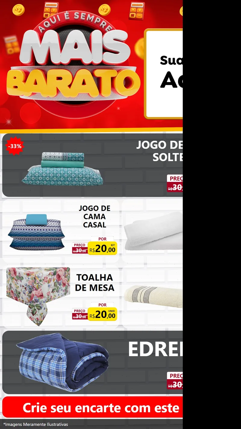 Modelo de TV para TV Vertical com o tema Mais Barato para Cama, Mesa e Banho