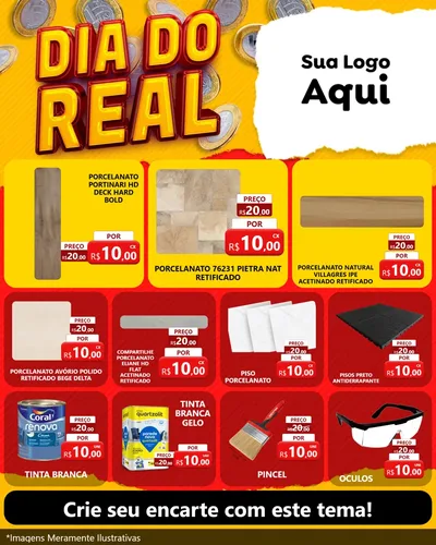 Modelo de Rede Social para Feed Instagram com o tema Dia Do Real para Pisos e revestimentos