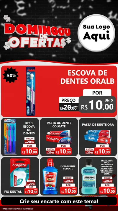 Modelo de Rede Social para Stories com o tema Domingou de Ofertas para Higiene Pessoal