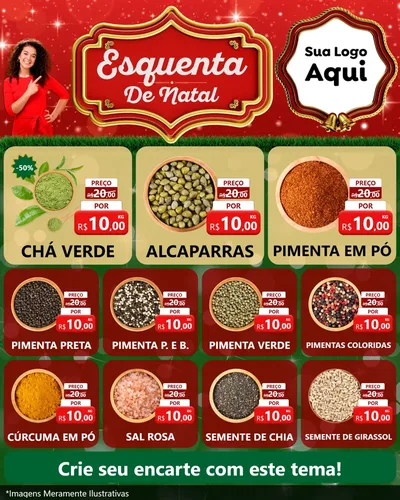 Modelo de Rede Social para Feed Instagram com o tema Esquenta de Natal para Produtos Naturais