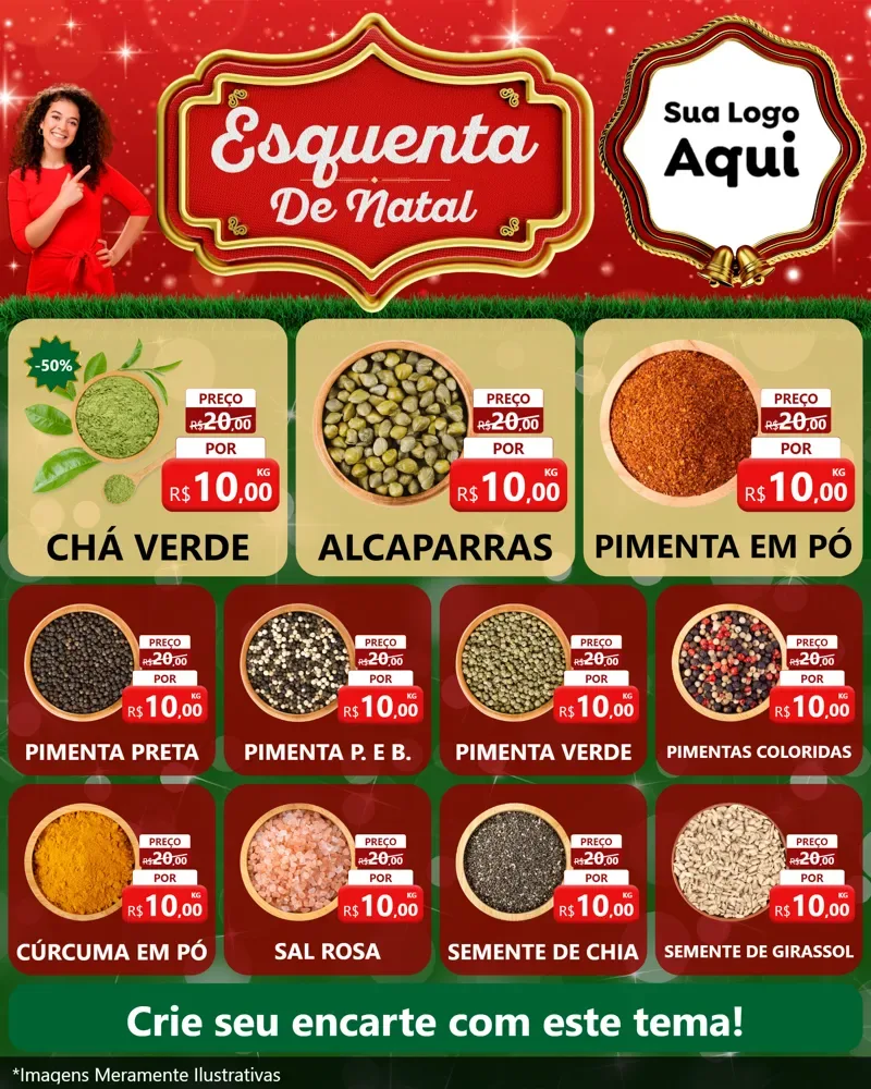 Modelo de Rede Social para Feed Instagram com o tema Esquenta de Natal para Produtos Naturais