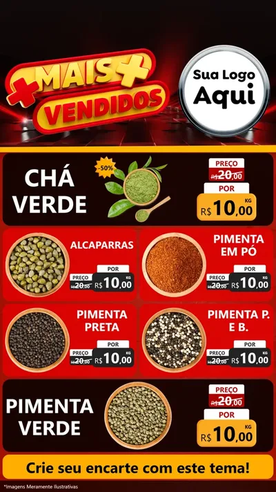 Modelo de TV para TV Vertical com o tema Mais Vendidos para Produtos Naturais