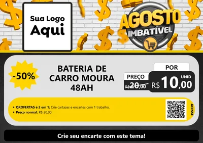 Modelo de Cartaz para Cartaz A4 Horizontal com o tema Agosto imbatível para Baterias Elétricas