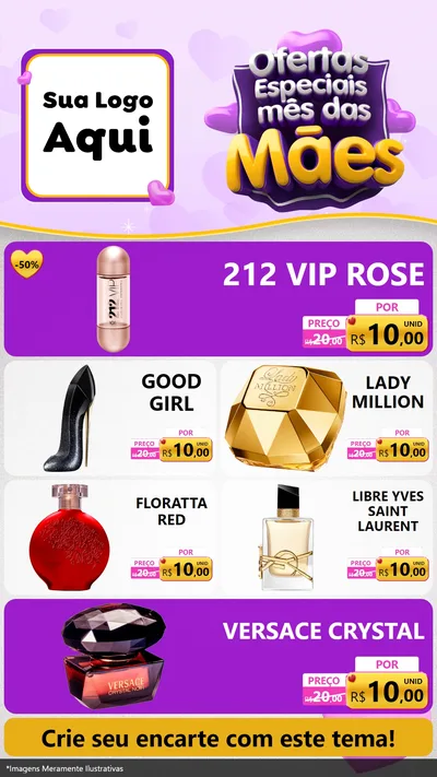 Modelo de TV para TV Vertical com o tema Ofertas Especiais - Mês das Mães para Perfumes