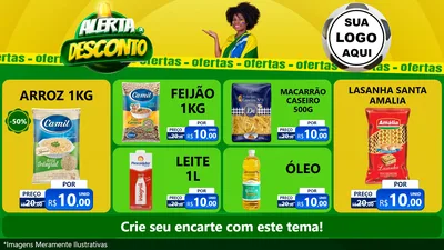 Modelo de TV para TV Horizontal com o tema Alerta de Desconto para Supermercado