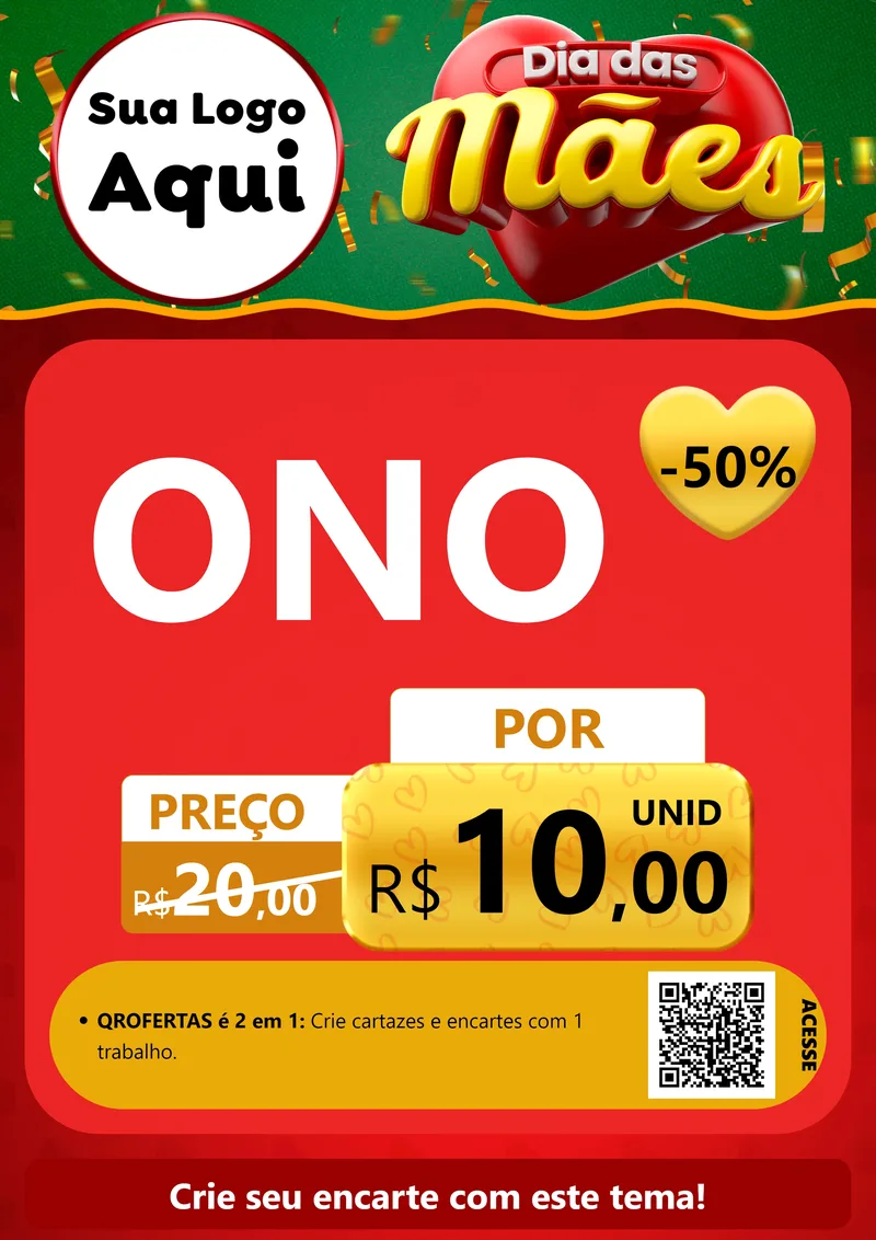 Modelo de Cartaz para Cartaz A4 Vertical com o tema Dia das Mães para Óticas
