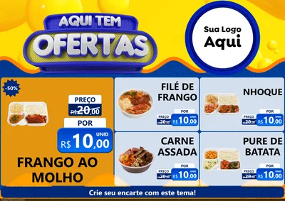 Modelo de Encarte para Encarte A4 Horizontal com o tema Aqui Tem Ofertas para Restaurante