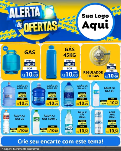 Modelo de Rede Social para Feed Instagram com o tema Alerta de Ofertas para Água e gás