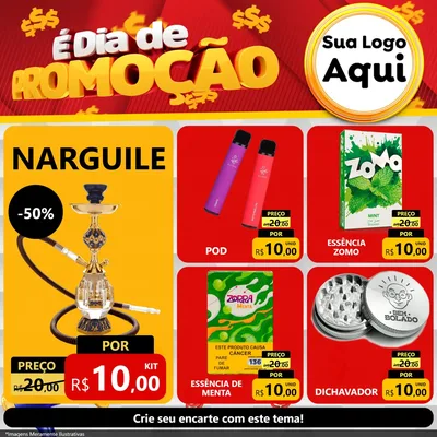 Modelo de Rede Social para Feed Facebook com o tema É Dia De Promoção para Tabacaria