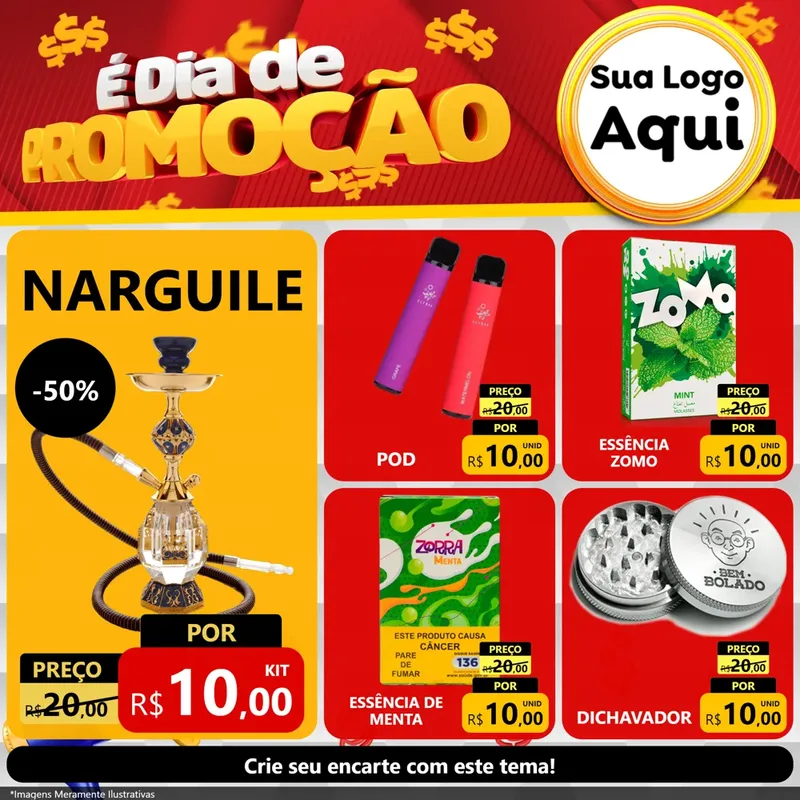 Modelo de Rede Social para Feed Facebook com o tema É Dia De Promoção para Tabacaria