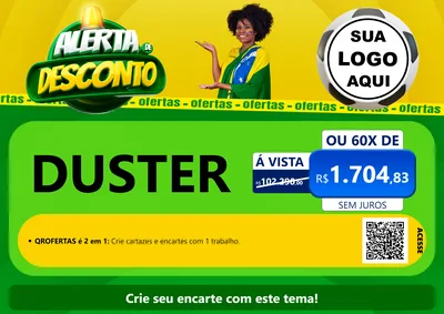 Modelo de Cartaz para Cartaz A4 Horizontal com o tema Alerta de Desconto para Concessionaria de Carros