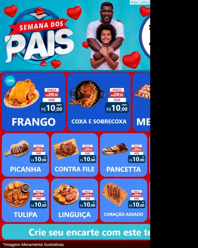 Modelo de Rede Social para Feed Instagram com o tema Semana Dos Pais para Assados