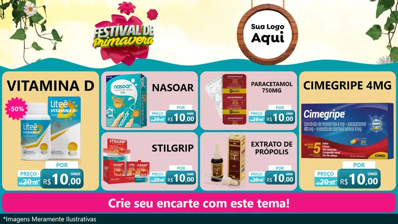 Modelo de TV para TV Horizontal com o tema Festival de Primavera para Farmácia