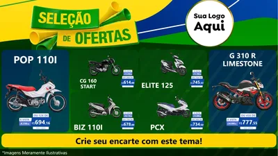 Modelo de TV para TV Horizontal com o tema Seleção de Ofertas - Copa para Concessionaria de Motos