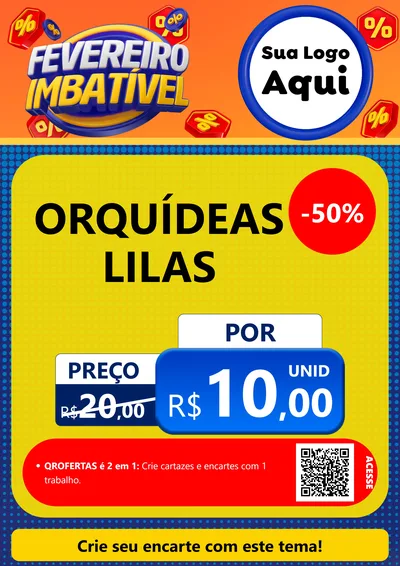 Modelo de Cartaz para Cartaz A4 Vertical com o tema Fevereiro Imbatível para Floricultura e jardim
