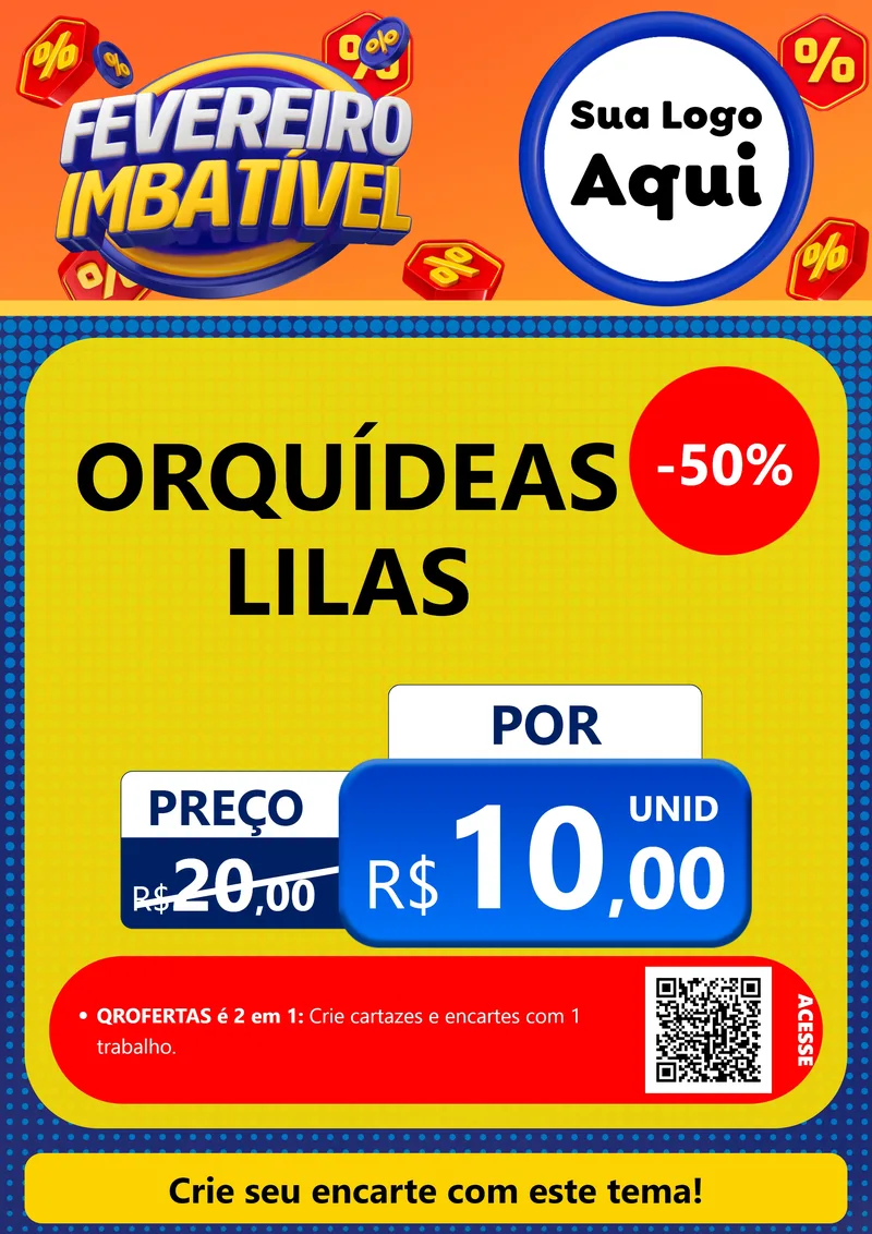 Modelo de Cartaz para Cartaz A4 Vertical com o tema Fevereiro Imbatível para Floricultura e jardim