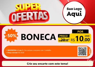 Modelo de Cartaz para Cartaz A4 Horizontal com o tema Super Ofertas para Brinquedos