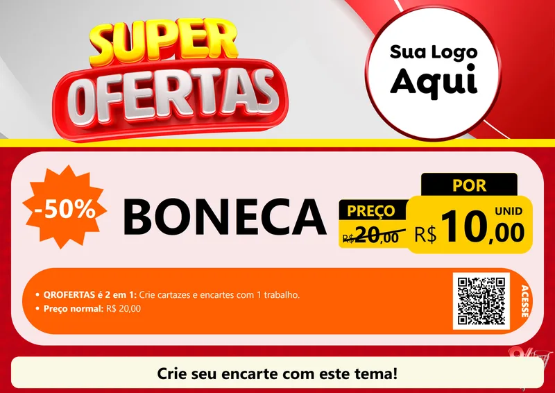 Modelo de Cartaz para Cartaz A4 Horizontal com o tema Super Ofertas para Brinquedos