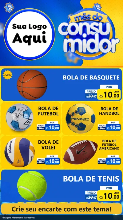 Modelo de TV para TV Vertical com o tema Mês do Consumidor para Artigos Esportivos
