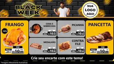Modelo de TV para TV Horizontal com o tema Black Week para Assados