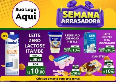 Modelo de Encarte para Encarte A4 Horizontal com o tema Semana Arrasadora para Frios e Laticínios