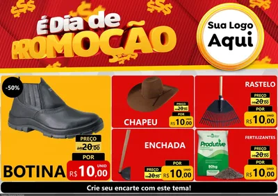 Modelo de Encarte para Encarte A4 Horizontal com o tema É Dia De Promoção para Agropecuária