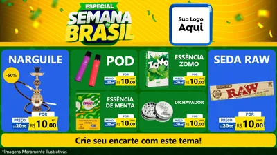 Modelo de TV para TV Horizontal com o tema Especial Semana do Brasil para Tabacaria