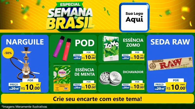 Modelo de TV para TV Horizontal com o tema Especial Semana do Brasil para Tabacaria