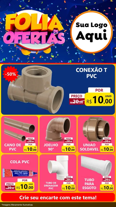 Modelo de Rede Social para Stories com o tema Folia de Ofertas para Tubos e conexões