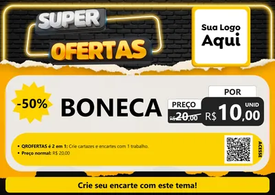 Modelo de Cartaz para Cartaz A4 Horizontal com o tema Super Ofertas para Brinquedos