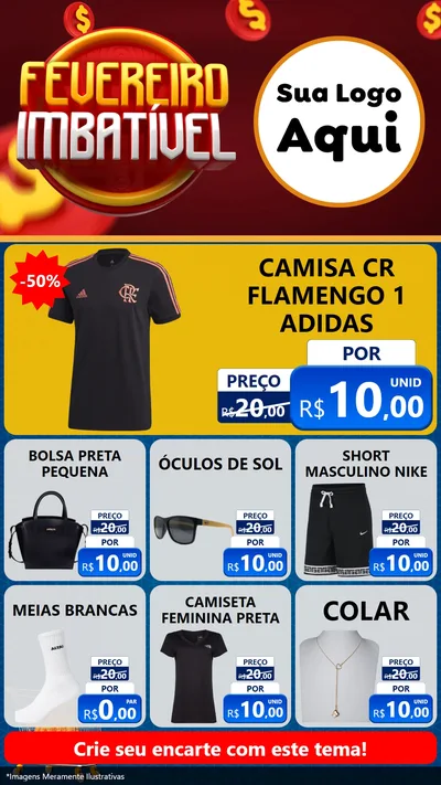 Modelo de Rede Social para Stories com o tema Fevereiro Imbatível para Roupas e acessórios