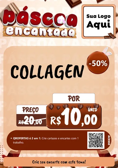 Modelo de Cartaz para Cartaz A4 Vertical com o tema Páscoa Encantada para Suplementos alimentares