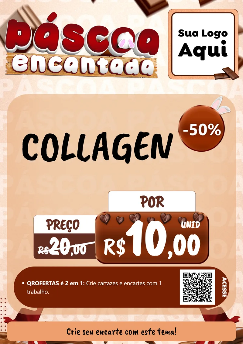 Modelo de Cartaz para Cartaz A4 Vertical com o tema Páscoa Encantada para Suplementos alimentares