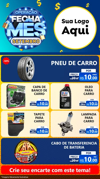 Modelo de TV para TV Vertical com o tema Operação Fecha Mês Setembro para Auto peças
