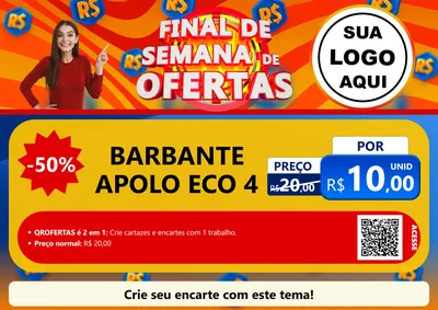 Modelo de Cartaz para Cartaz A4 Horizontal com o tema Final de Semana de Ofertas para Armarinho e Aviamentos
