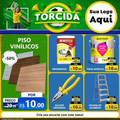 Modelo de Rede Social para Feed Facebook com o tema Torcida para Material para Construção