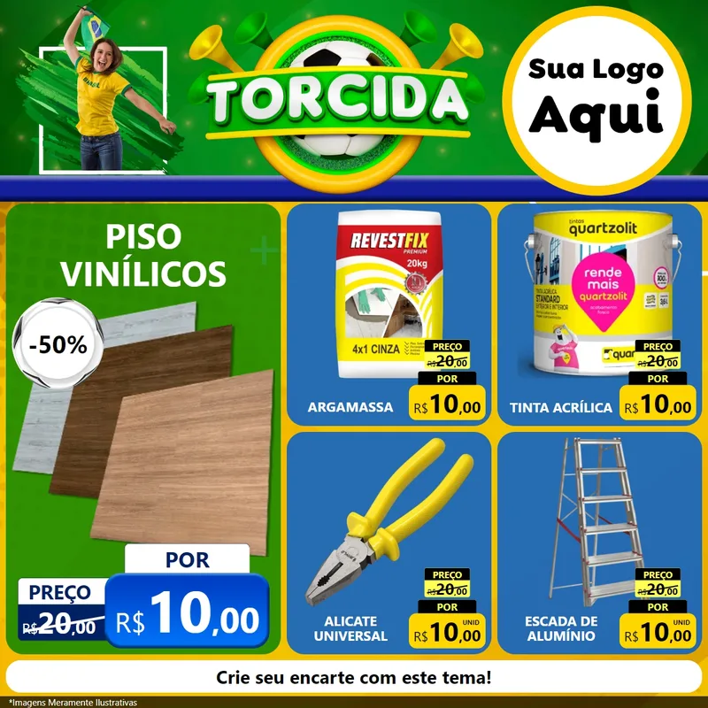 Modelo de Rede Social para Feed Facebook com o tema Torcida para Material para Construção