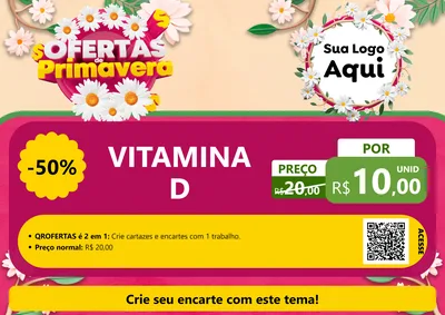 Modelo de Cartaz para Cartaz A4 Horizontal com o tema Ofertas de Primavera para Farmácia