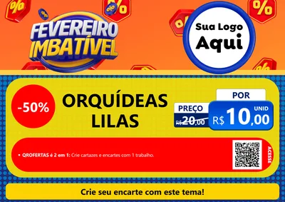 Modelo de Cartaz para Cartaz A4 Horizontal com o tema Fevereiro Imbatível para Floricultura e jardim