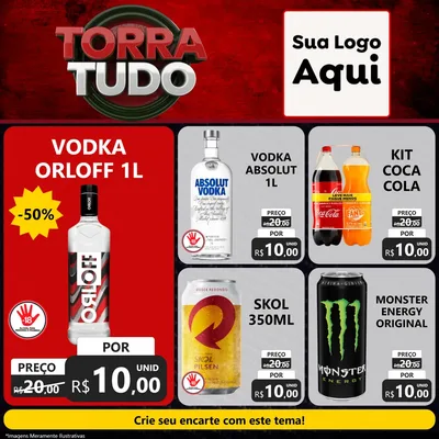 Modelo de Rede Social para Feed Facebook com o tema Torra Tudo para Distribuidora de bebidas